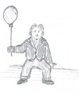 Brahms cartoon with a balloon