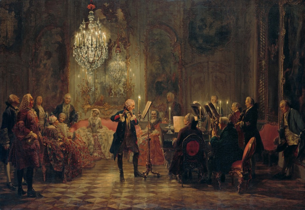 Adolph Menzel: Flute concerto with Frederick the Great at Sanssouci