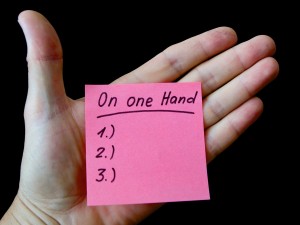 'On one hand' sticky note