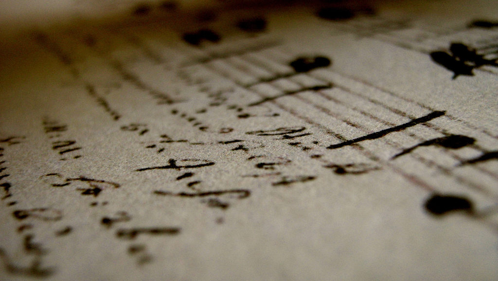 Handwriting and music manuscript