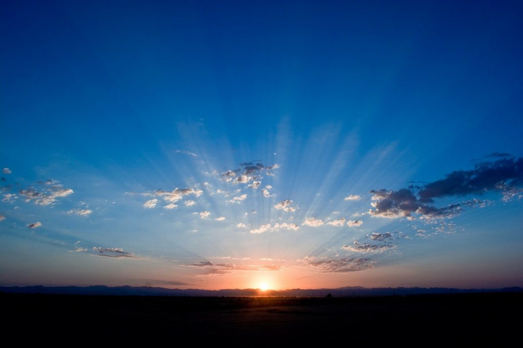 Sunrise over fields