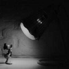 Donald Duck model in a spotlight