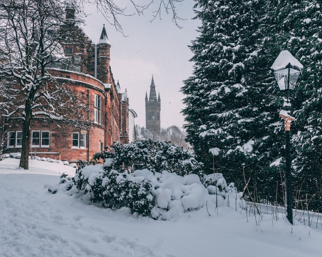 University of Glasgow in the snow